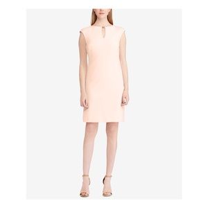 Ralph Lauren Keyhole Cap Sleeve Pink Sheath Dress